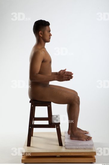 Whole Body Man Artistic poses Animation references Black Nude Formal Slim Studio photo references