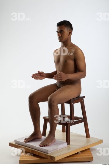 Whole Body Man Artistic poses Animation references Black Nude Formal Slim Studio photo references