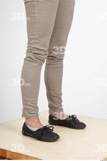 Calf Casual Trousers Slim Studio photo references