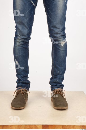 Calf Man Casual Jeans Slim Studio photo references