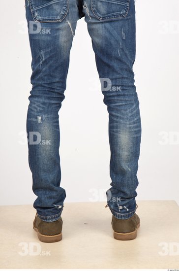 Calf Man Casual Jeans Slim Studio photo references