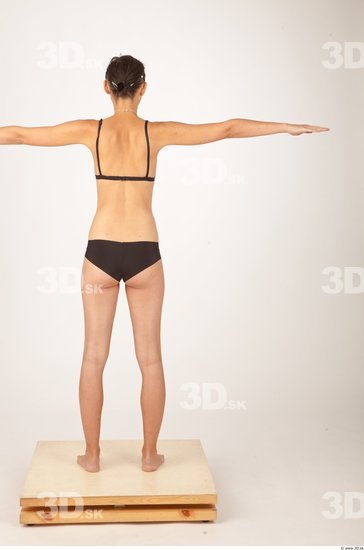 Whole Body Woman T poses Underwear Slim Studio photo references