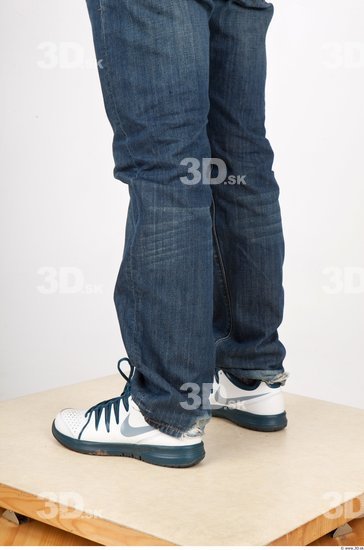 Calf Man Casual Jeans Studio photo references