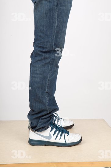 Calf Man Casual Jeans Studio photo references