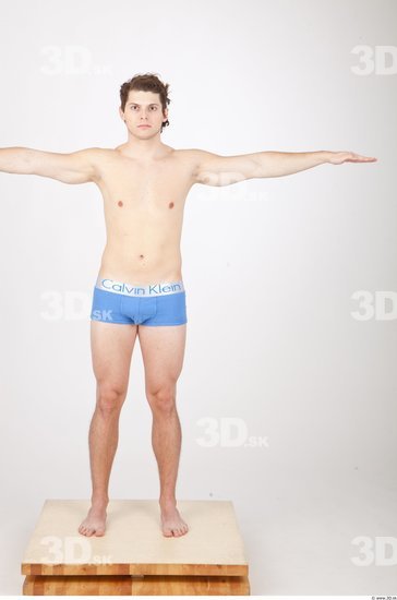 Whole Body Man T poses Underwear Shorts Studio photo references