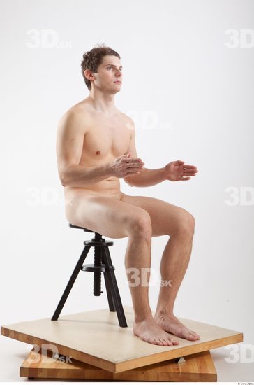 Whole Body Man Artistic poses White Nude Athletic