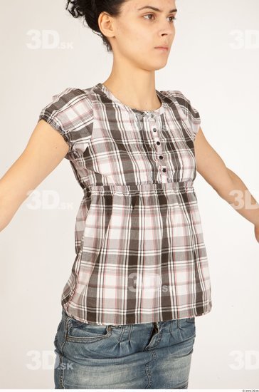 Upper Body Whole Body Woman Casual Shirt Slim Studio photo references