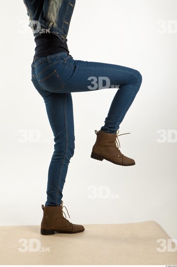 Leg Woman Animation references White Casual Jeans Slim