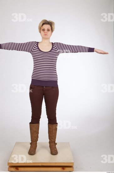 Whole Body Woman T poses Casual Average Studio photo references