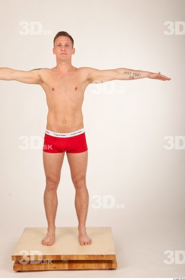 Whole Body Man T poses Underwear Shorts Athletic Studio photo references