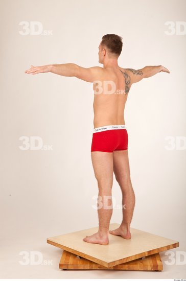 Whole Body Man T poses Underwear Shorts Athletic Studio photo references