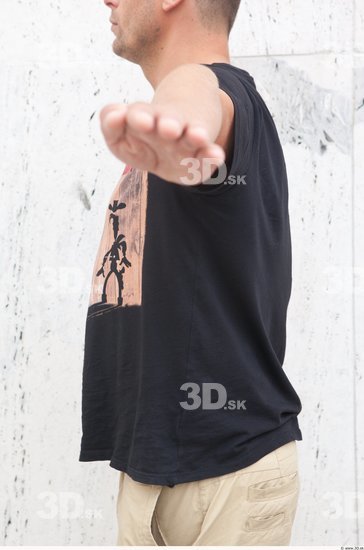 Upper Body Man Casual Shirt T shirt Street photo references