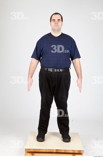 Whole Body Man White Casual Overweight Studio photo references