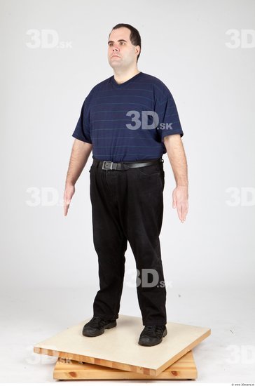 Whole Body Man White Casual Overweight Studio photo references