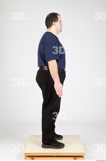 Whole Body Man White Casual Overweight Studio photo references