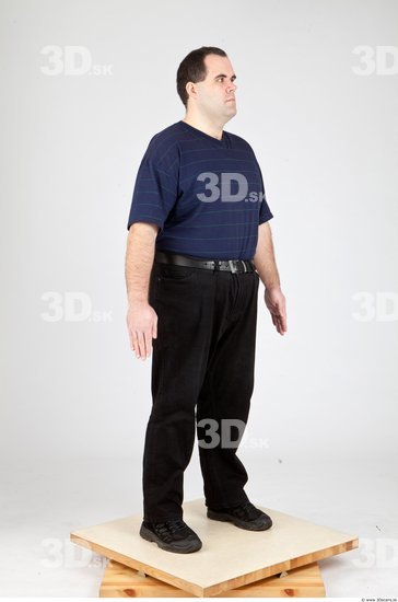 Whole Body Man White Casual Overweight Studio photo references