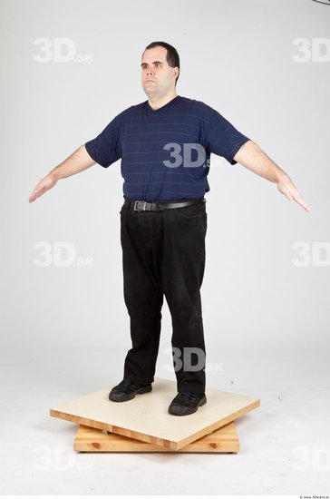 Whole Body Man White Casual Overweight Studio photo references