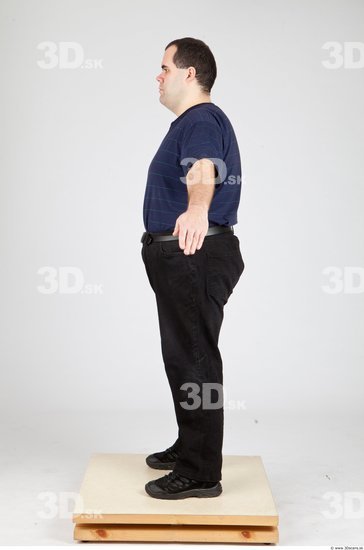 Whole Body Man White Casual Overweight Studio photo references