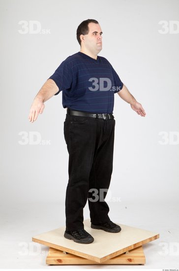 Whole Body Man White Casual Overweight Studio photo references