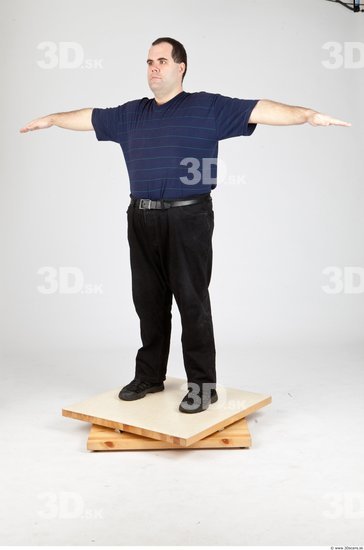 Whole Body Man White Casual Overweight Studio photo references