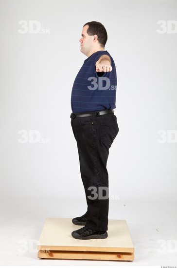 Whole Body Man White Casual Overweight Studio photo references