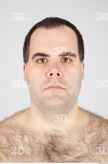 Head Man White Overweight Male Studio Poses