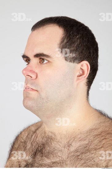 Head Man White Overweight Male Studio Poses