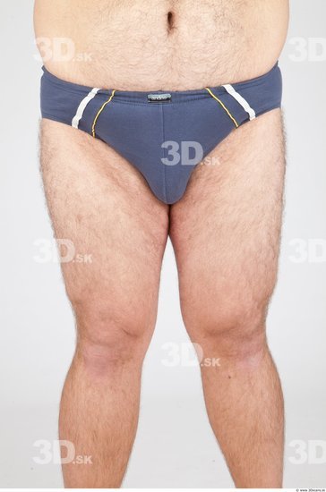 Whole Body Man White Underwear Overweight Studio photo references