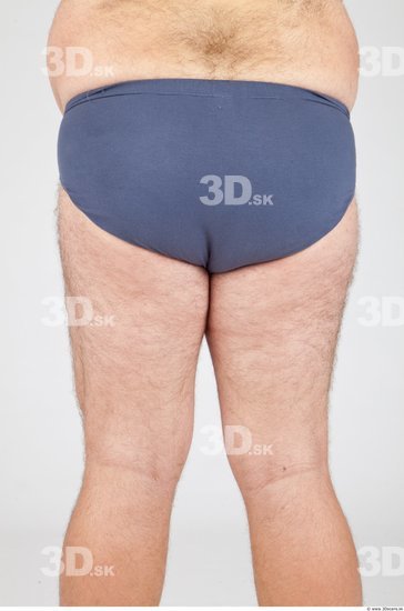 Whole Body Man White Underwear Overweight Studio photo references