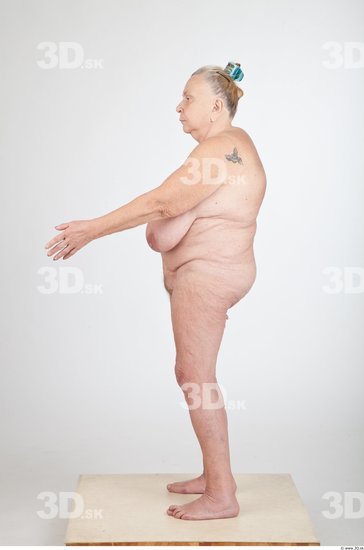 Whole Body Animation references Nude Overweight Wrinkles Studio photo references