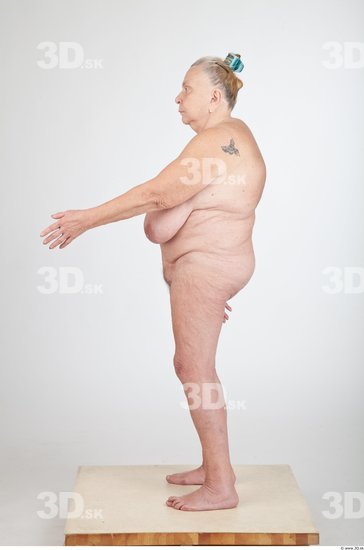 Whole Body Animation references Nude Overweight Wrinkles Studio photo references