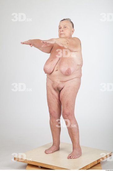 Whole Body Animation references Nude Overweight Wrinkles Studio photo references