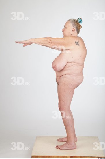 Whole Body Animation references Nude Overweight Wrinkles Studio photo references