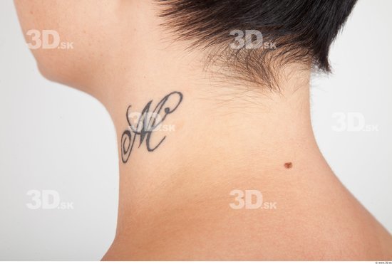 Neck Woman Tattoo Nude Slim Studio photo references