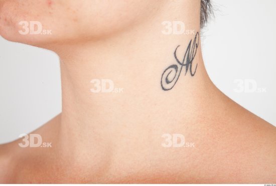 Neck Woman Tattoo Nude Slim Studio photo references