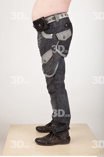 Leg Man Casual Jeans Average Wrinkles Studio photo references