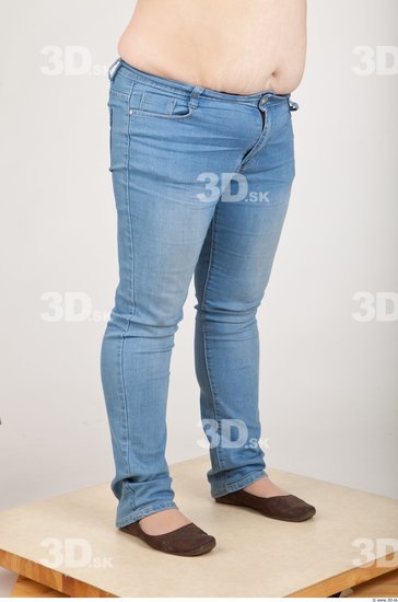 Leg Woman Casual Jeans Chubby Studio photo references