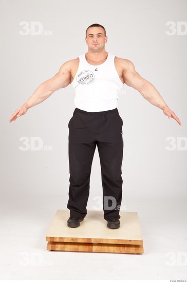 Whole Body Man White Sports Muscular Studio photo references