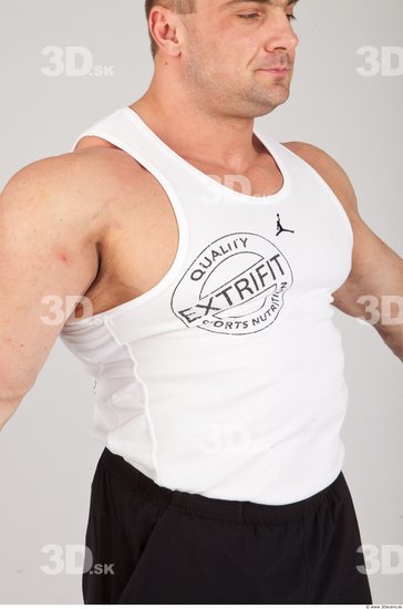 Whole Body Man White Sports Muscular Studio photo references