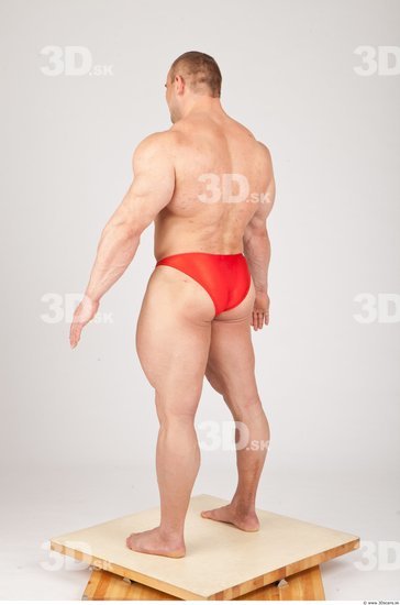 Whole Body Man White Underwear Muscular Studio photo references