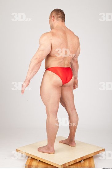 Whole Body Man White Underwear Muscular Studio photo references