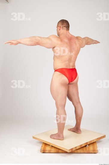 Whole Body Man White Underwear Muscular Studio photo references