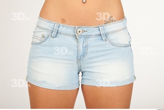 Bottom Hair Woman Casual Shorts Slim Studio photo references