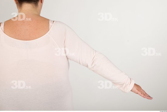 Arm Back Woman Casual Shirt T shirt Overweight Studio photo references