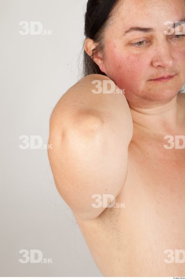 Knee Back Woman Nude Overweight Studio photo references