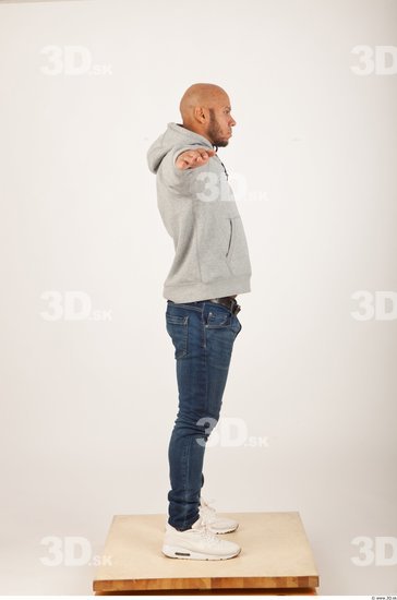 Whole Body Man Animation references T poses Casual Bald Studio photo references