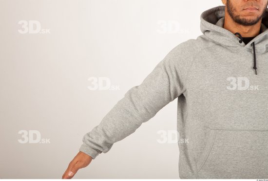 Arm Man Casual Sweater Bald Studio photo references