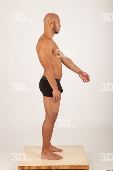 Whole Body Man Underwear Shorts Bald Studio photo references