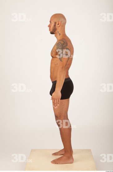 Whole Body Man Underwear Shorts Bald Studio photo references