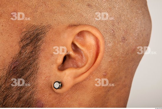Ear Man Nude Jewel Bald Studio photo references
